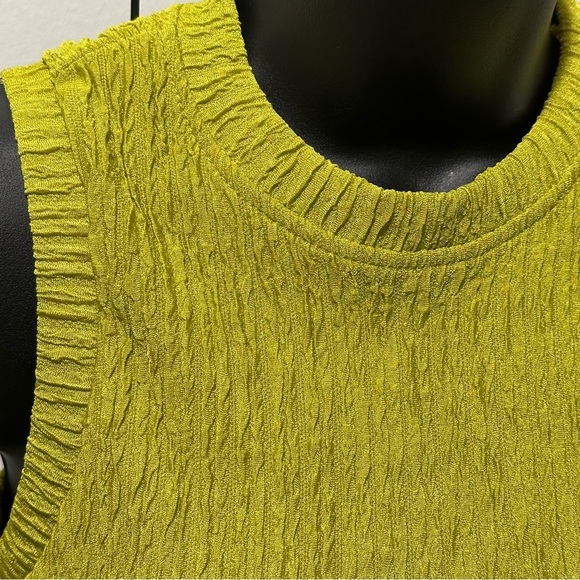 Cyber Lime Green Two Piece Sleeveless Crop Top Pants Set - Picture 6 of 9